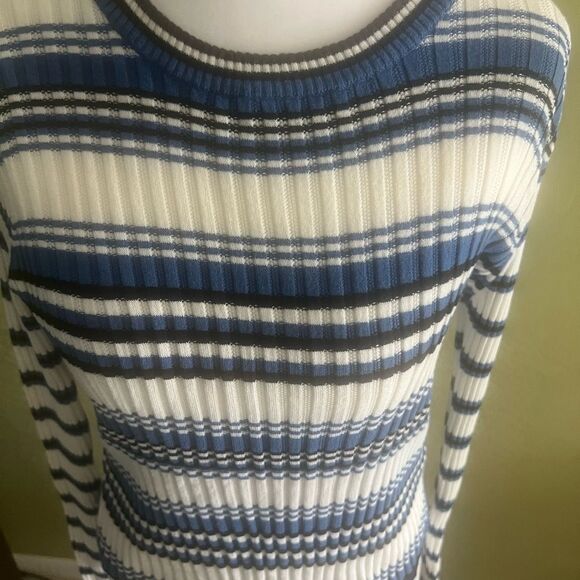 Express Blue and Black Striped Sweater - Picture 1 of 5